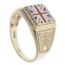 9ct Yellow Gold Union Jack Flag Signet Ring