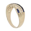 14ct Yellow Gold Cubic Zirconia and Sapphire Fancy Ring