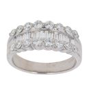 18ct White Gold 1.20ct Brilliant and Baguette Cut Diamond Fancy Ring