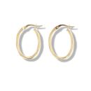 9ct Yellow Gold Oval Trist Hoop Earrings