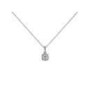 9ct White Gold 0.12ct Diamond Solitaire Pendant Necklace