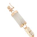 9ct Yellow Gold Jade Bracelet 7"
