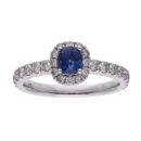 18ct White Gold Sapphire And Diamond Cluster Ring