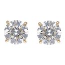 9ct Yellow Gold 1.50ct Brilliant Cut Lab Grown Diamond Solitaire Stud Earrings
