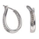 9ct White Gold 0.25ct Brilliant Cut Diamond Twist Hoop Earrings