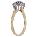 18ct Yellow Gold 0.10ct Diamond and Sapphire Cluster Ring