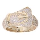 9ct Yellow Gold Cubic Zirconia Buckle Ring