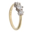 18ct Yellow Gold 0.75ct Brilliant Cut Diamond Trilogy Ring