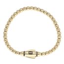 14ct Yellow Gold Monaco Bub Plain Lock Bead Bracelet 7"