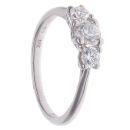 18ct White Gold 0.55ct Brilliant Cut Diamond Trilogy Ring