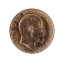 1909 Edward VII Large Head UK Half Sovereign Coin