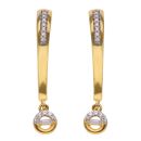 22ct Yellow Gold Cubic Zirconia Lamp Hoop Earrings