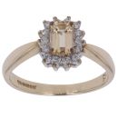 9ct Yellow Gold 0.15ct Brilliant Cut Diamond and Yellow Gemstone Cluster Ring