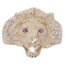 9ct Yellow Gold Ruby Lion Ring
