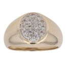 9ct Yellow Gold Cubic Zirconia Cluster Signet Ring