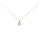 9ct Yellow Gold 0.25cts Diamond Cluster Pendant and 16" Chain by Anya Belle