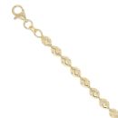 Gold Plated Silver Diamond Cut Bead Bracelet 7"