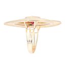 14ct Yellow Gold Red Gemstone  Ring