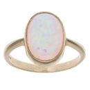 9ct Yellow Gold Created Opal Single Stone Ring