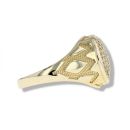 9ct Yellow Gold Oval Cubic Zirconia Signet Ring