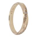 9ct Yellow Gold 0.05ct Diamond Twist Wedding Band 3mm