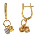 22ct Yellow Gold Cubic Zirconia Huggies Drop Earrings