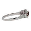 9ct White Gold 0.29ct Diamond And Ruby Ring