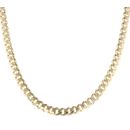 14ct Yellow Gold Monaco Curb Classic Pave Lock Chain 22"