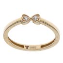 14ct Yellow Gold Cubic Zirconia Hearts Ring