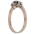 9ct Yellow Gold 0.10ct Diamond and Sapphire Three Stone Ring