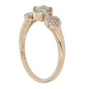 9ct Yellow Gold 0.10ct Diamond and Tourmaline Ring