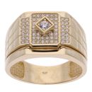 14ct Yellow Gold Cubic Zirconia Signet Ring