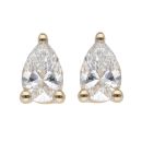 9ct Yellow Gold 1.00ct Pear Cut Lab Grown Diamond Solitaire Earrings
