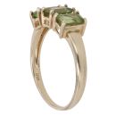 9ct Yellow Gold 0.05ct Diamond And Peridot Three Stone Ring
