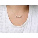 9ct White Gold Personalised Script Name Necklace 18''