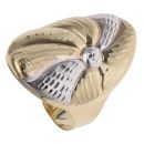 14ct Yellow and White Gold Large Textured Flower Ring