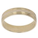 9ct Yellow and White Gold Wedding Band 4mm