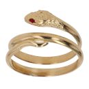 18ct Yellow Gold Ruby Eyes Snake Ring