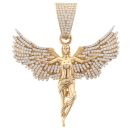 9ct Yellow Gold Cubic Zirconia Angel Pendant