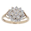 9ct Yellow Gold Cubic Zirconia Cluster Ring