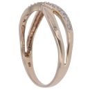 9ct Yellow Gold 0.11ct Diamond Crossover Ring