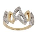 18ct Yellow and White Gold 0.35ct Brilliant Cut Diamond Fancy Ring