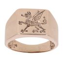 9ct Yellow Gold Welsh Dragon Signet Ring