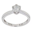 9ct White Gold 0.25ct Brilliant Cut Diamond Solitaire Ring