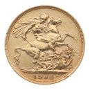 1904 Edward VII Large Head UK Full Sovereign Coin