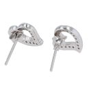 Silver Cubic Zirconia Heart Stud Earrings by Icesia