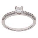 9ct White Gold 0.45ct Princess and Brilliant Cut Lab Grown Diamond Solitaire Ring