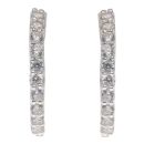 Silver Cubic Zirconia Huggie Hoop Earrings By Icesia