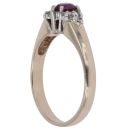 9ct Yellow Gold 0.10ct Diamond and Ruby Heart Cluster Ring