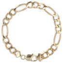 9ct Yellow Gold Figaro Bracelet 9"